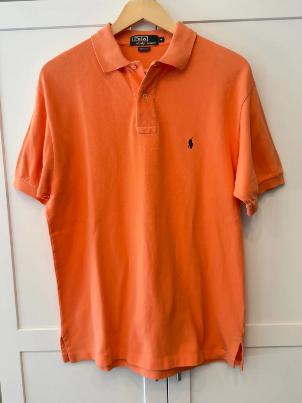 Polo by Ralph Lauren Men's Orange Classic Fit Polo Shirt Navy Pony M